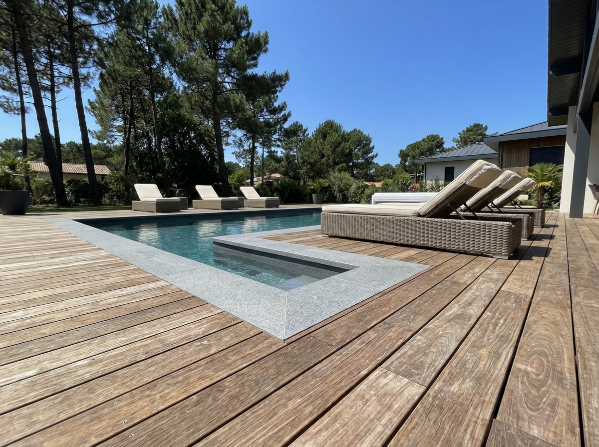 Tour de piscine Kebony 95 m² à Seignosse
